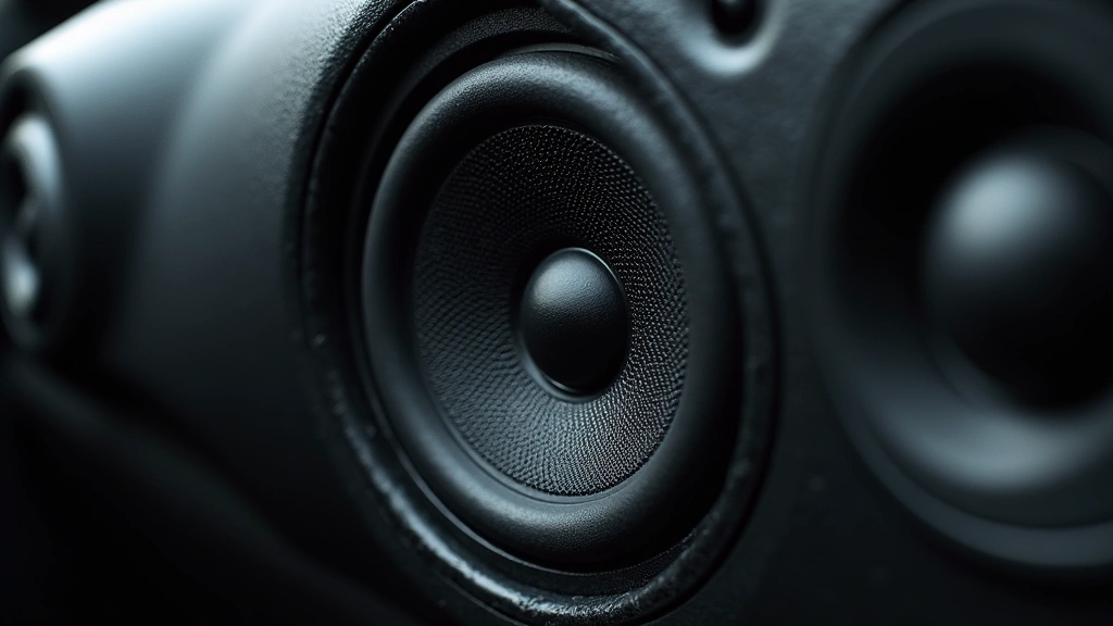 Premium car audio speaker installation showing tweeter and woofer components in door panel, professional automotive audio setup, photorealistic detail