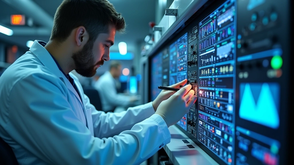 Professional aerospace technician working on advanced aircraft avionics systems in clean laboratory environment with precision instruments