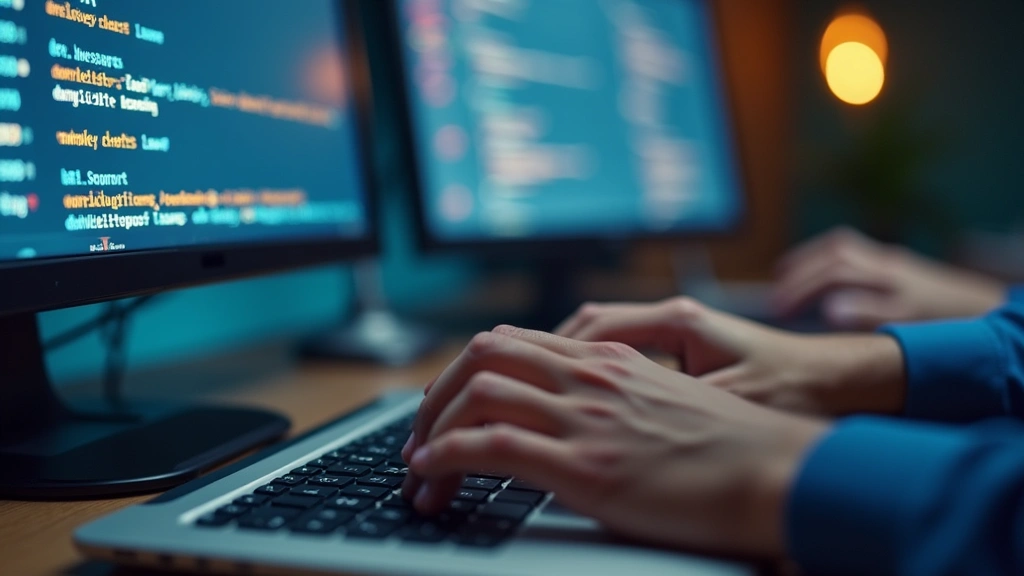Close-up of hands typing on keyboard while viewing course announcements and assignment deadlines on computer screen, professional educational technology environment