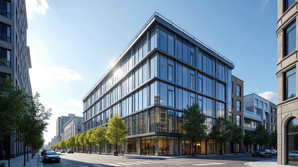 Modern glass-fronted technology office building in downtown Calgary with sleek contemporary architecture and urban setting