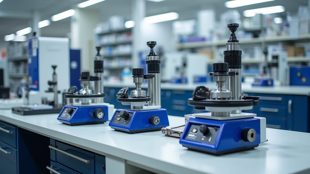 Complete laboratory workstation featuring multiple Allied High Tech instruments including polishing system, grinding equipment, and mounting device arranged on professional lab bench