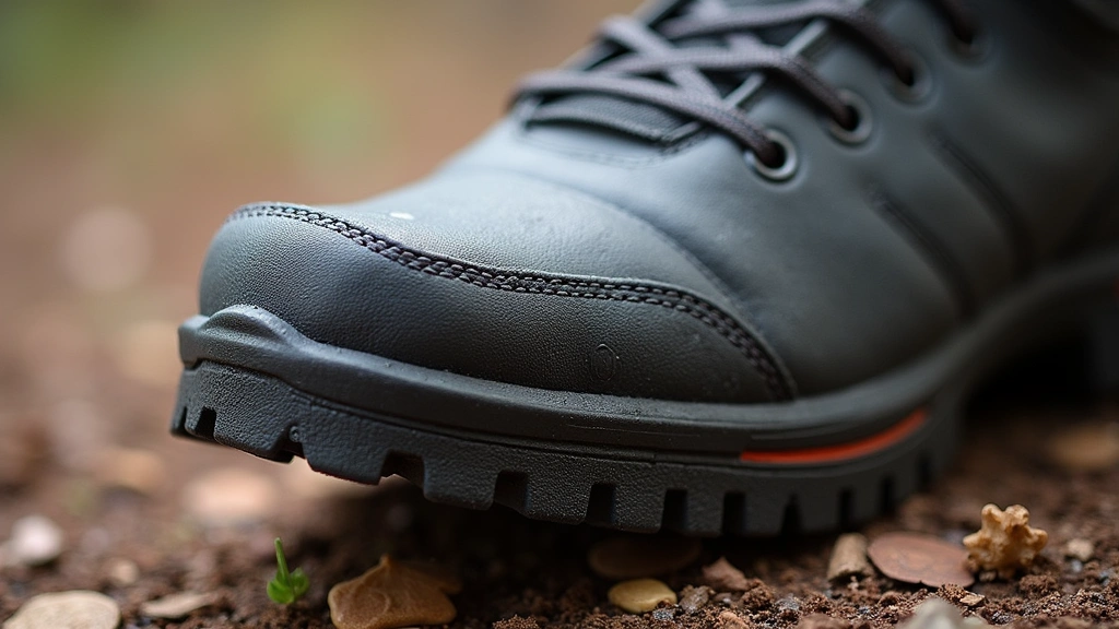 Close-up detail shot of protective TPU cap and reinforced stitching on Alpine Star Tech 3 dirt boot toe box showing premium construction materials and engineering precision