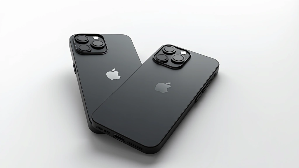 Professional product photography of iPhone 16 in space black color, showing sleek titanium frame and refined camera module design, shot against clean white background with subtle shadows