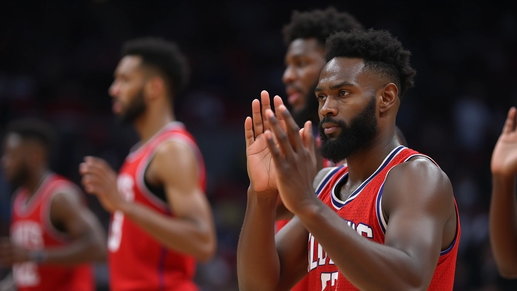 Close-up of basketball players during defensive stand, hands up in defensive position, focused athletic expressions, professional sports photography without visible faces or identifying marks