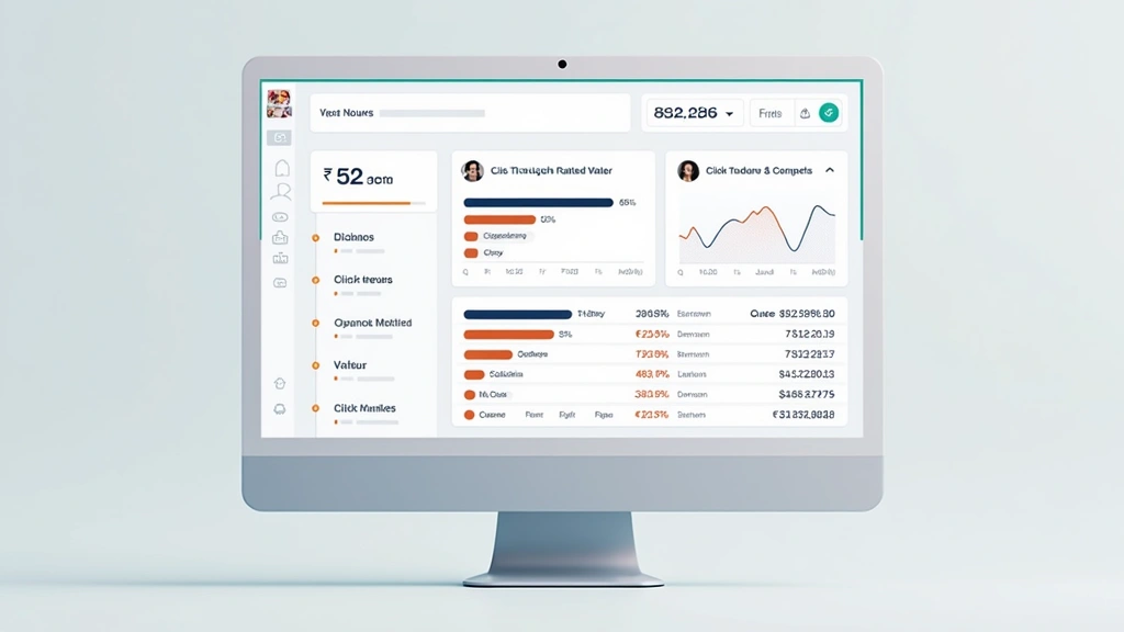 Web analytics dashboard showing banner performance metrics including click-through rates, user engagement data, and conversion statistics on computer screen