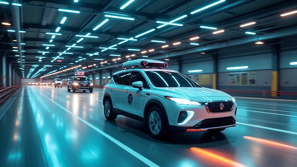 Autonomous vehicle testing facility with lidar sensors and computer vision equipment mounted on test vehicle, controlled testing environment