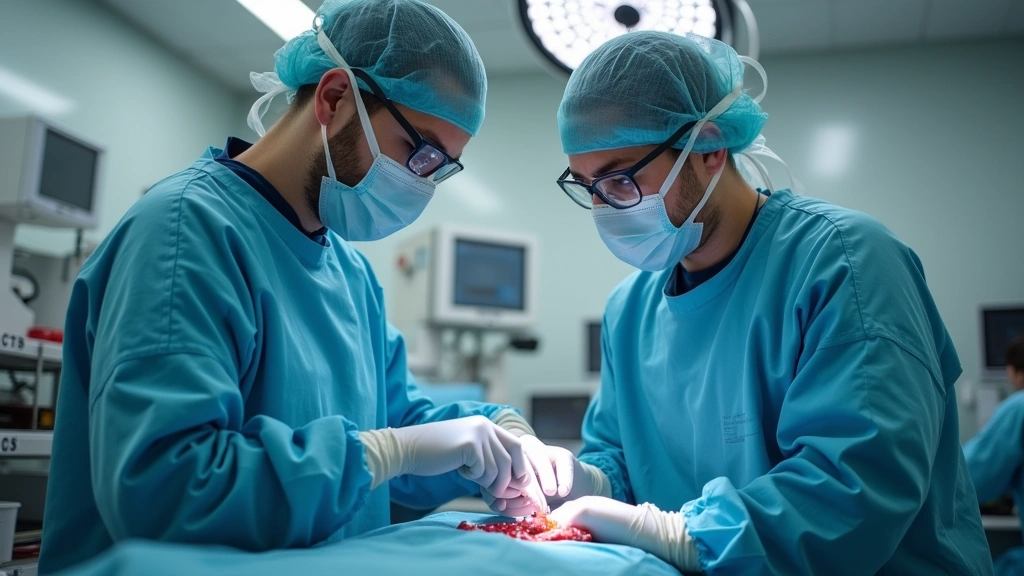 Experienced autopsy technician mentor training junior staff member on proper specimen handling and documentation procedures using modern medical technology in a clinical laboratory setting