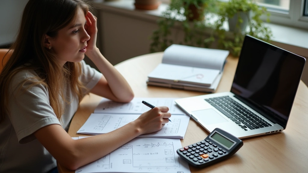 Student studying mathematics and calculus textbooks with scientific calculator and laptop open to practice problems, natural daylight workspace setting