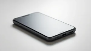 Premium aluminum smartphone with matte finish, minimal bezels, displayed on clean white surface with soft studio lighting, showing elegant industrial design and premium materials