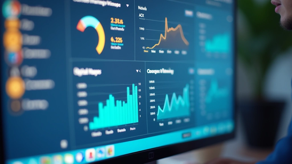 Close-up of digital learning interface showing analytics dashboard, course management system, and student progress metrics on computer screen