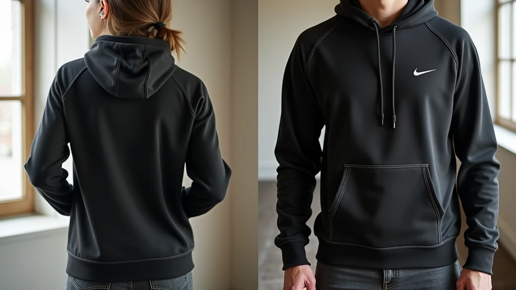 Person wearing Black Nike Tech Hoodie in neutral pose showing fit and silhouette, paired with casual dark jeans, photographed in natural daylight indoor setting