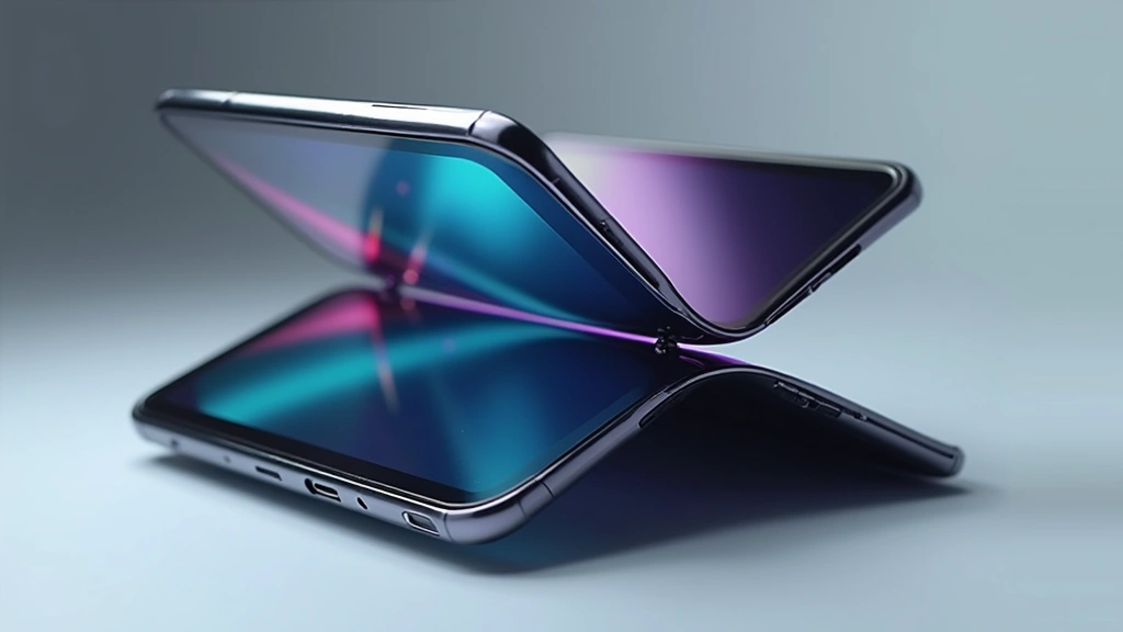 High-end smartphone with foldable display mechanism shown in multiple fold positions, premium materials visible, studio lighting, close-up detail of hinge technology