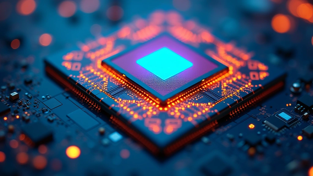 Smartphone processor chip with visible nanometer architecture, thermal management systems, AI accelerator components highlighted, microscopic detail, laboratory professional lighting