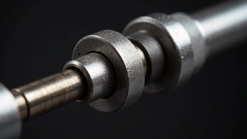 Detailed macro photograph of Bore Tech cleaning rod jag attachment system with perfect alignment guides, showing precision-fit connection mechanism and protective coating surface texture, professional studio setup