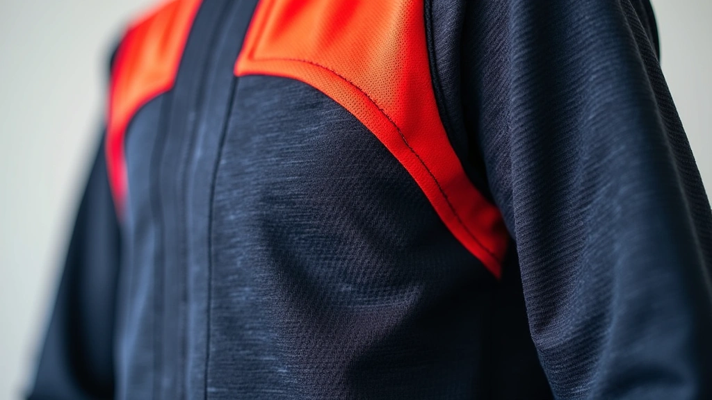 Detailed close-up of boys Nike tech training apparel showing breathable mesh panels, strategic seaming, Dri-FIT fabric texture, modern design elements, color-blocked design, professional product photography style