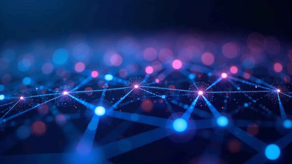 Close-up of advanced neural network visualization with interconnected nodes glowing in blue and purple, representing multimodal AI processing multiple data types simultaneously, photorealistic 3D rendering
