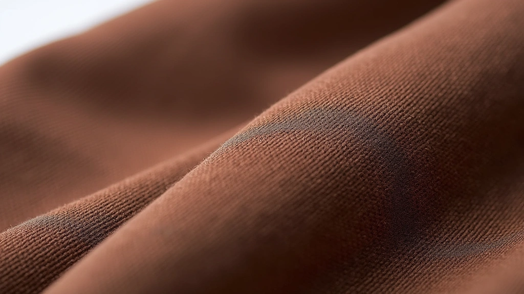 Close-up detail of Nike Tech pants fabric weave, showing texture, moisture-wicking properties, and stitching quality with brown color tone clearly visible