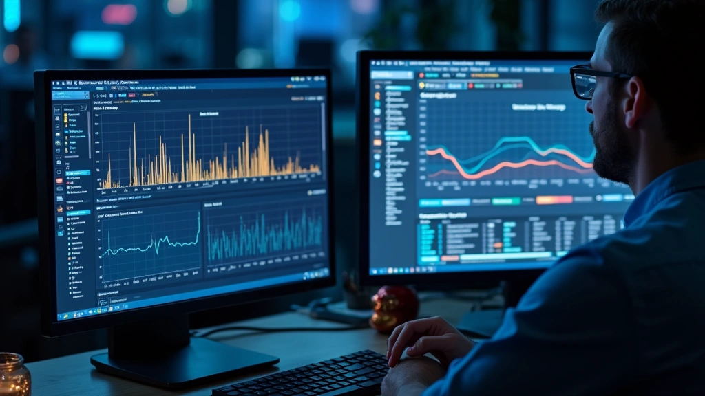 Comparison visualization showing circadian rhythm graphs and health metrics for night shift versus day shift workers, with sleep quality charts, energy levels, and wellness indicators displayed on computer screens in tech environment