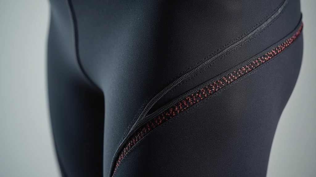 Close-up of athletic wear fabric texture and construction detail, showing premium stitching and material quality, professional product photography style, neutral background