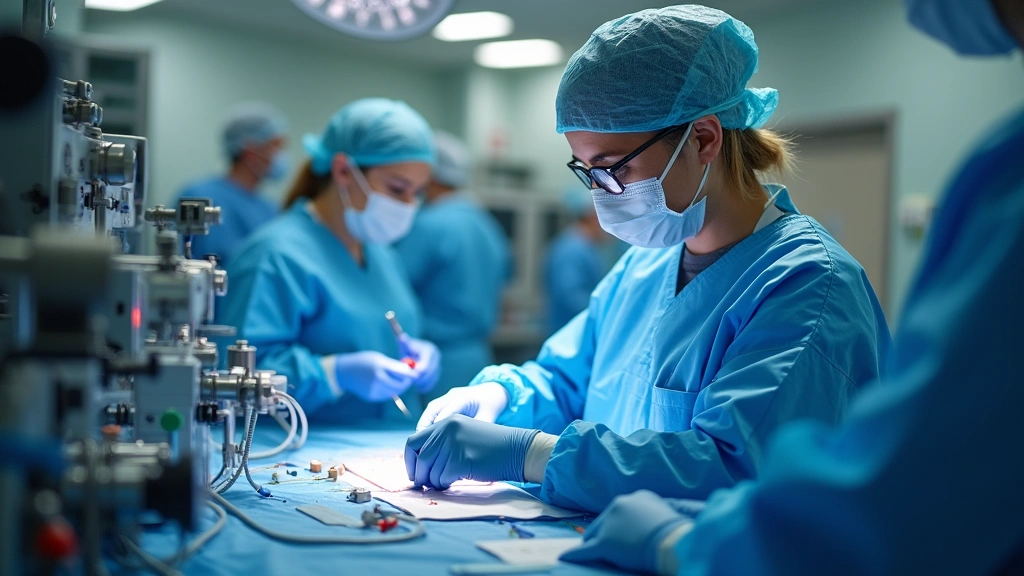 Experienced cath lab technician preparing interventional cardiology devices and equipment for procedures, demonstrating technical expertise and precision