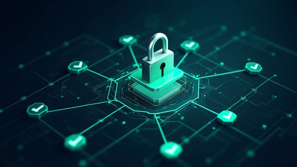Cybersecurity visualization showing digital padlock and network protection layers with green checkmarks, representing multi-layered security systems and threat detection