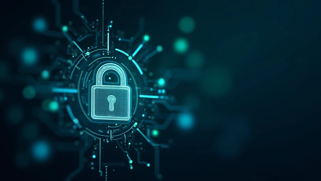 Security padlock icon with digital encryption visualization, multi-factor authentication concept, technology background with blue and green security indicators, no text