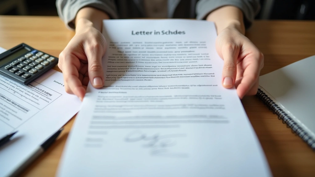 Close-up of hands holding accepted scholarship letter and financial aid award document, surrounded by college application materials and calculator, warm office lighting