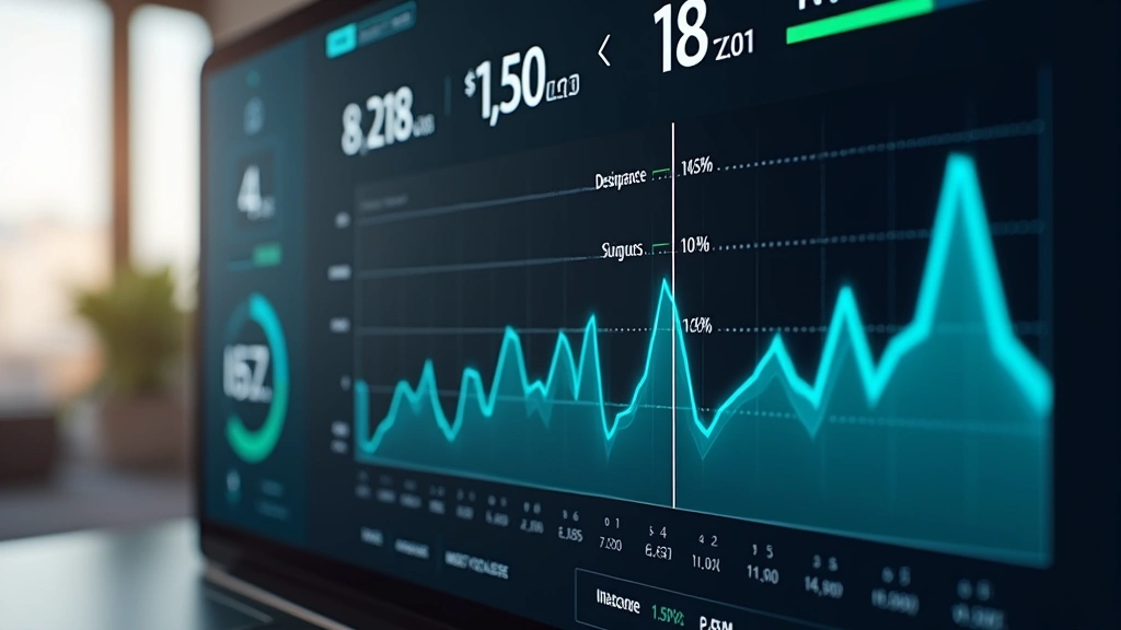 Sleek digital energy monitoring display showing real-time electricity consumption graphs and usage statistics on a modern home dashboard interface, photorealistic