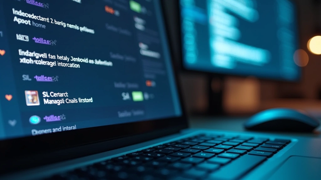 Close-up of computer keyboard and mouse with domain name management screen visible on monitor, showing nameserver settings and SSL certificate status indicators