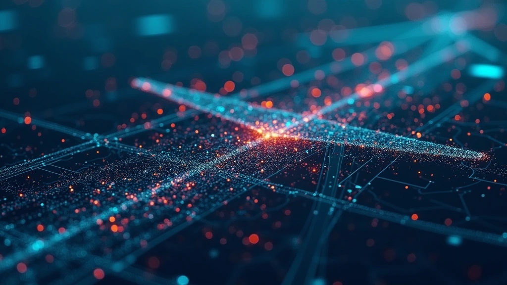 Close-up of advanced air traffic management software interface showing aircraft trajectories, conflict detection zones highlighted in red, predictive flight paths, weather radar integration, data fusion platform with intuitive visualization design