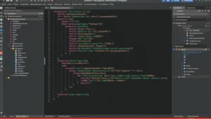 Roblox Studio interface displaying complex Luau script editor with physics simulation parameters, professional developer workspace setup